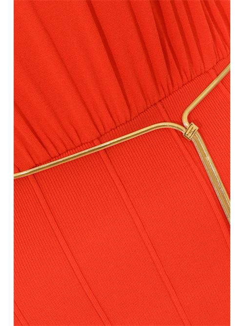Abito in maglia di viscosa con cintura gioiello Lacca Elisabetta Franchi | AM94T62E2H85